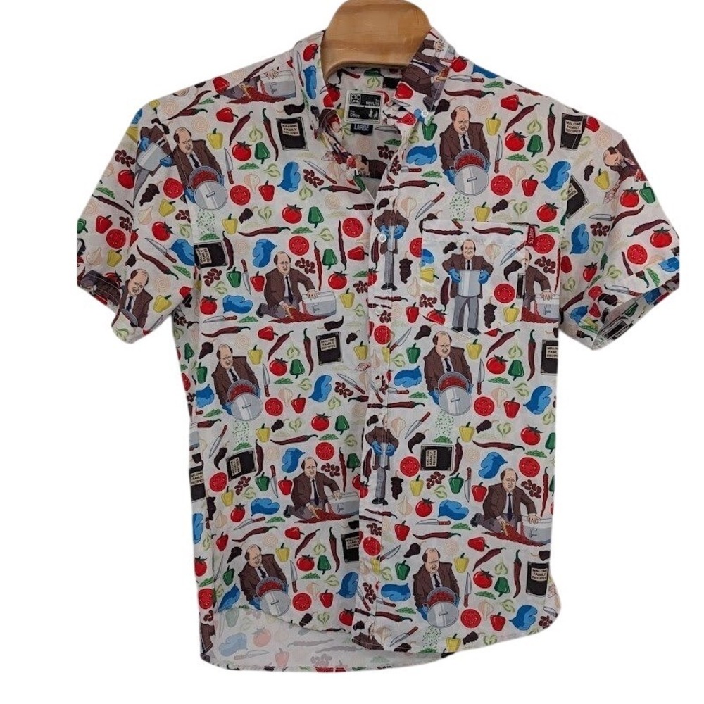 RSVLTS The Office Shirt Mens‎ Malones Family Recipes Kevins Famous Chili Sz L